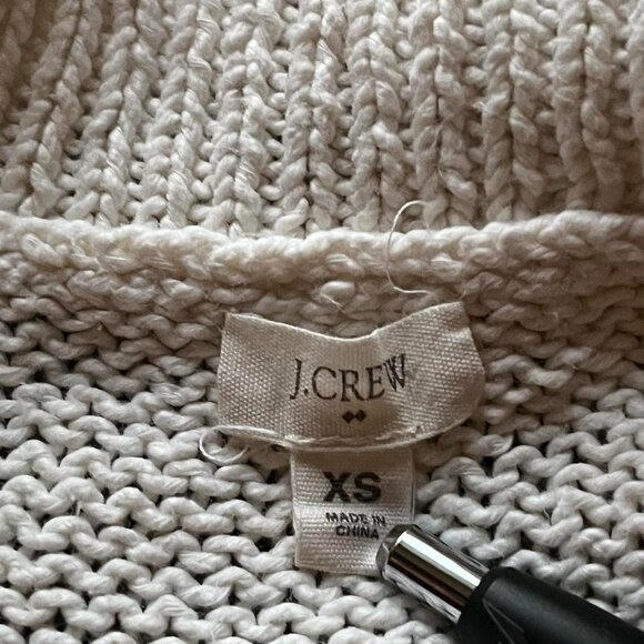 J Crew Cardigan Womens XS Ivory Knit 100% Cotton Normcore Cottage Minimalist - Picture 2 of 7